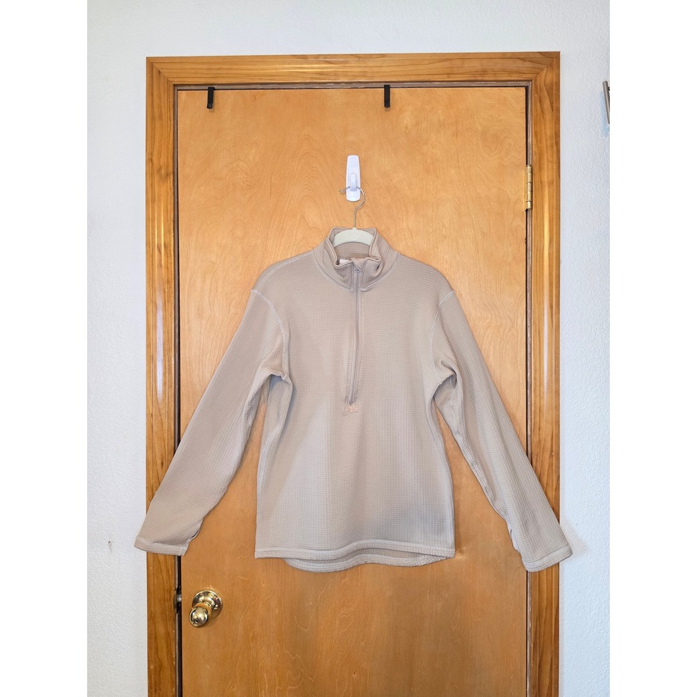 Gen III Lev II Sand Thermal Quarter Zip Grid Fleece Base Layer Top sz M Military